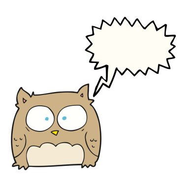 konuşma kabarcık karikatür baykuş