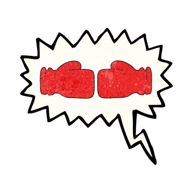 konuşma dokulu kabarcık karikatür Boks eldiveni