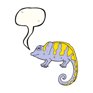 konuşma kabarcık karikatür bukalemun