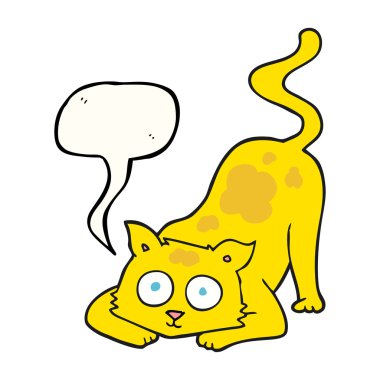 konuşma kabarcık karikatür kedi