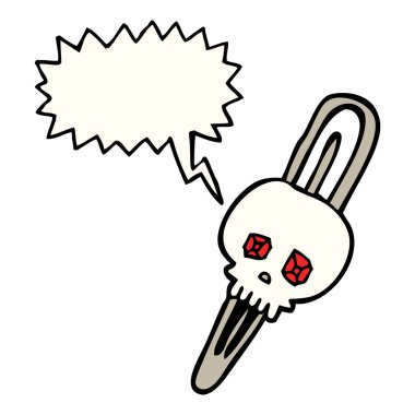 konuşma kabarcık karikatür kafatası hairclip