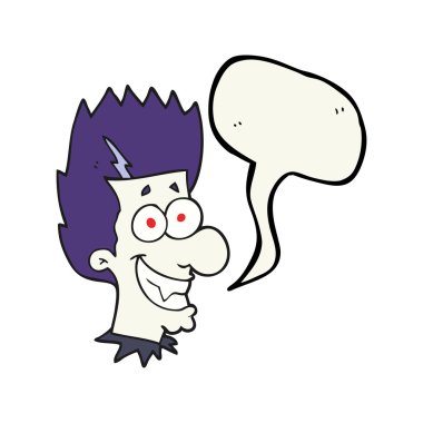konuşma kabarcık karikatür sırıtan vampir