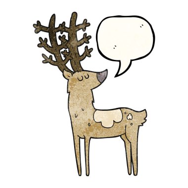konuşma balonu dokulu karikatür geyik