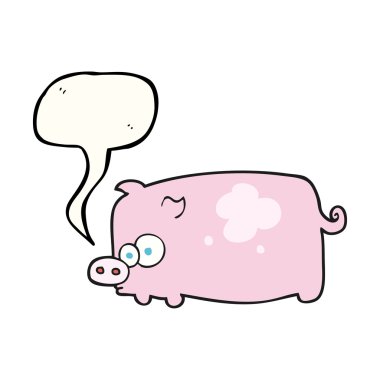 konuşma kabarcık karikatür domuz