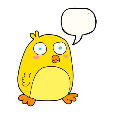 konuşma kabarcık karikatür kuş