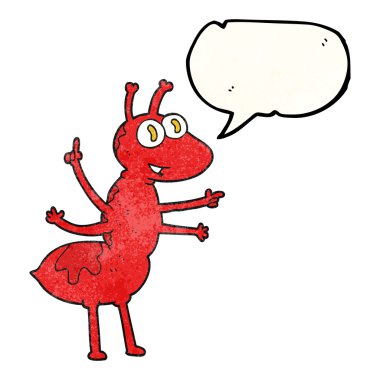 konuşma balonu dokulu karikatür karınca