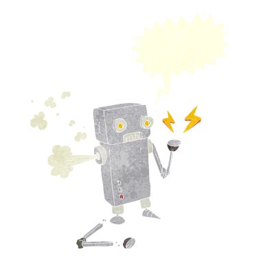 FreeHand retro karikatür robot