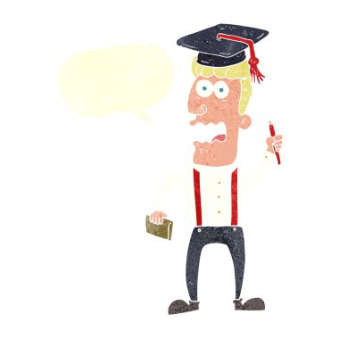 FreeHand retro karikatür öğrenci vurguladı