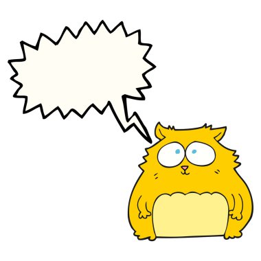 konuşma kabarcık karikatür kedi