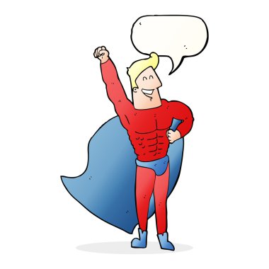 Konuşma balonu olan çizgi film süper kahramanı.