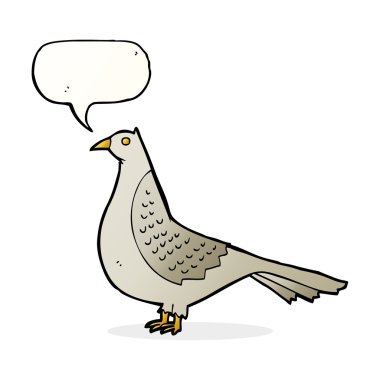 Konuşma baloncuklu çizgi film kuşu