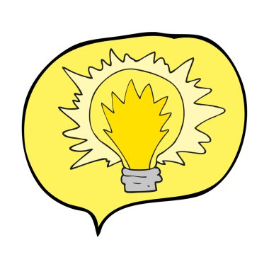 konuşma kabarcık karikatür ampul