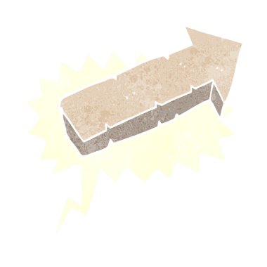 freehand retro karikatür taş işaret 