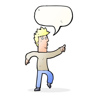 konuşma balonu ile işaret endişeli adam çizgi film