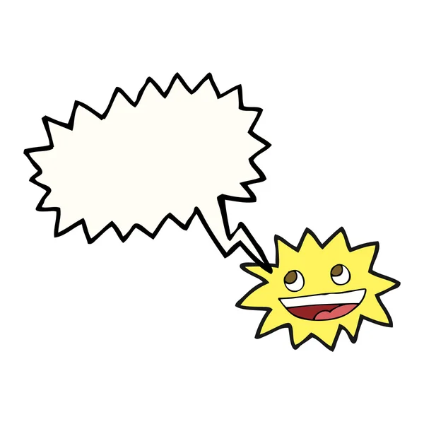 Parole bulle dessin animé étoile avec visage — Image vectorielle
