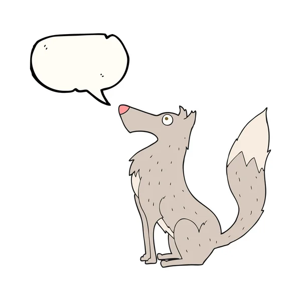 Discours bulle dessin animé loup — Image vectorielle