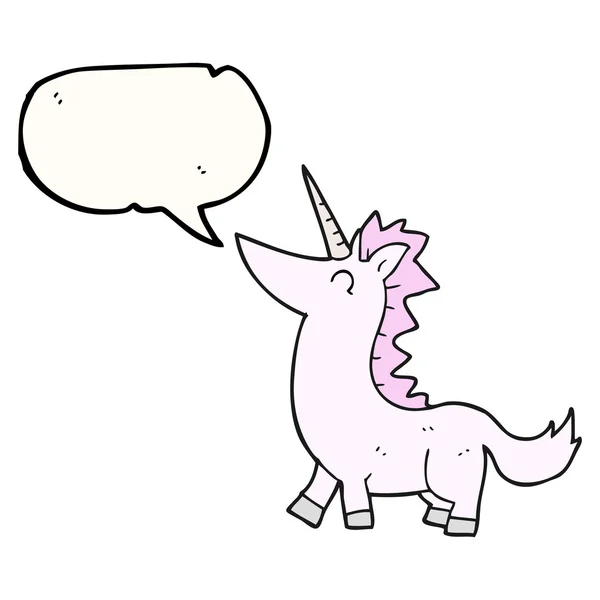 Tal bubbla cartoon unicorn — Stock vektor