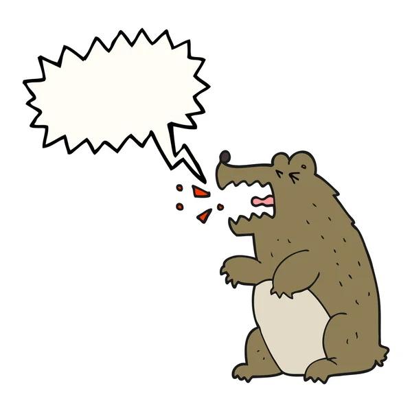 Speech bubble cartoon bear — Stock Vector