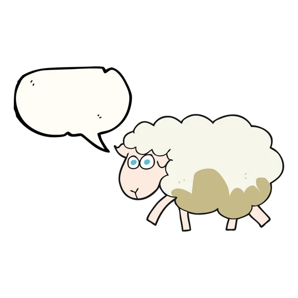Speech bubble cartoon muddy sheep — Stock Vector