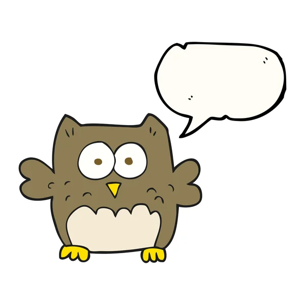 演讲泡沫卡通猫头鹰 — 图库矢量图片