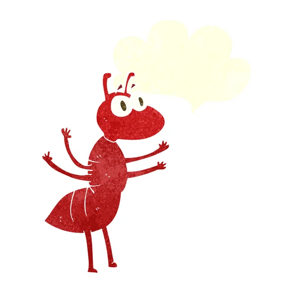 FreeHand retro cartoon ant — Stockvector