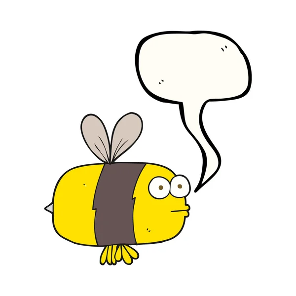 Discours bulle dessin animé abeille — Image vectorielle