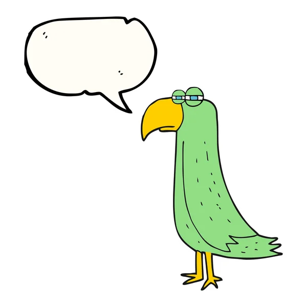 Řeči bubliny cartoon papoušek — Stockový vektor