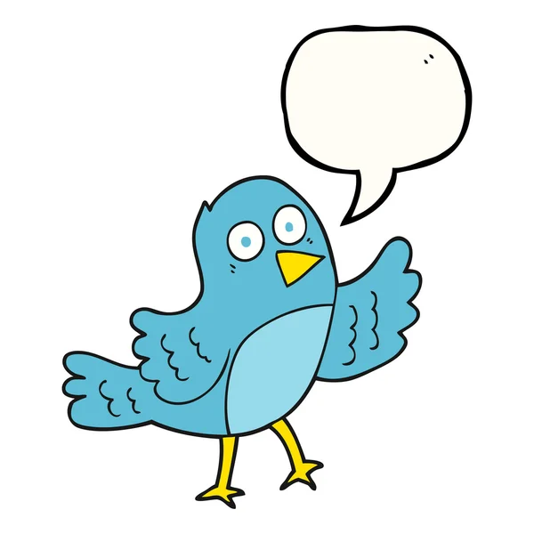 Speech bubble cartoon bird — Stock Vector