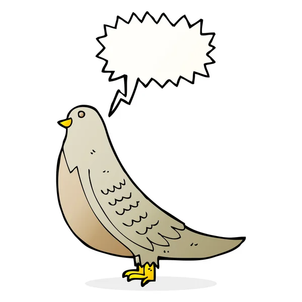 Konuşma baloncuklu sıradan bir kuş. — Stok Vektör