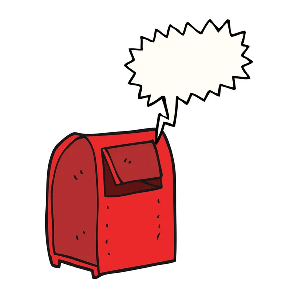 Γραμματοκιβώτιο γελοιογραφία φούσκα ομιλία — Διανυσματικό Αρχείο