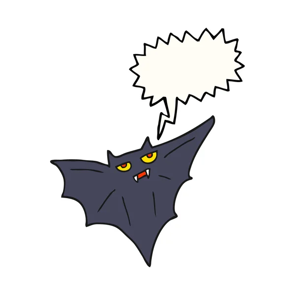 Speech bubble cartoon halloween bat — Stock Vector