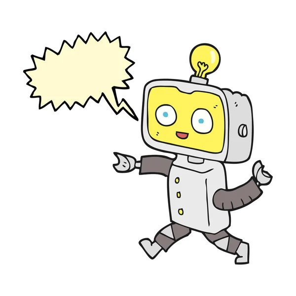 Sprechblase Cartoon kleiner Roboter — Stockvektor