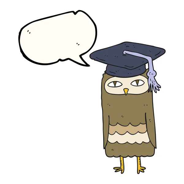 演讲泡沫卡通聪明的猫头鹰 — 图库矢量图片