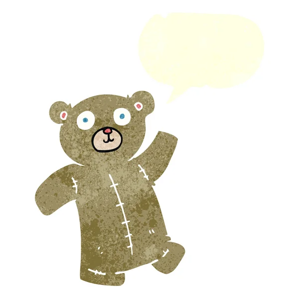 Cartone animato orsacchiotto con discorso — Vettoriale Stock