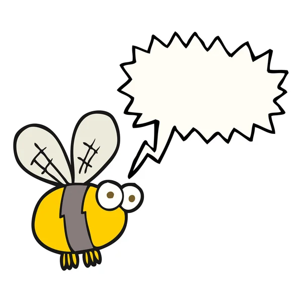 Beszéd buborék rajzfilm méh — Stock Vector