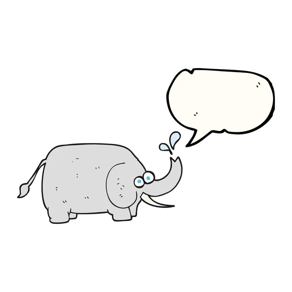Toespraak bubble cartoon olifant — Stockvector