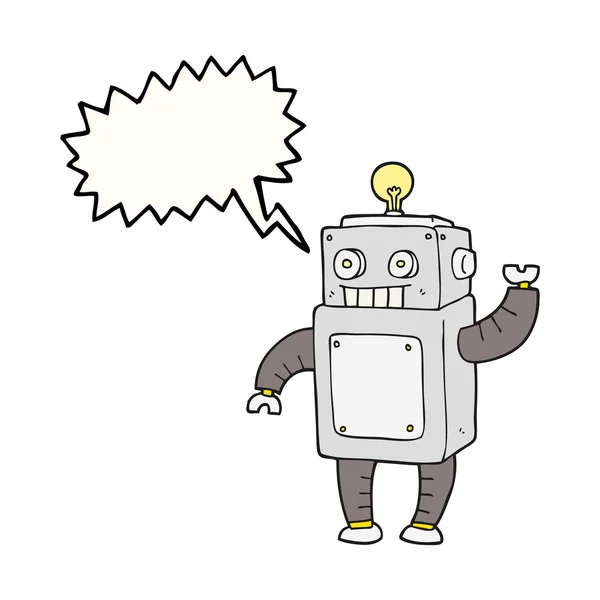 Fala bolha cartoon robô — Vetor de Stock