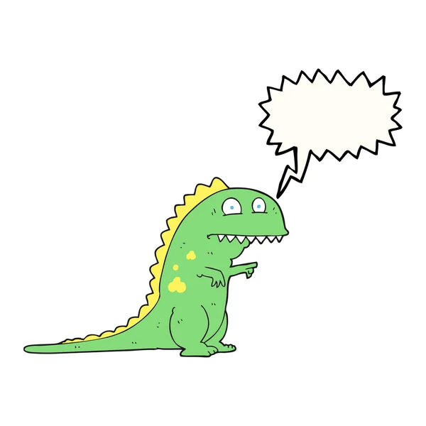 Konuşma balonu çizgi film dinozor — Stok Vektör