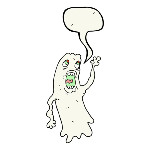 Discours bulle dessin animé fantôme — Image vectorielle