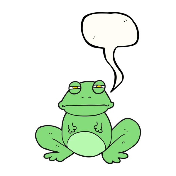 Konuşma kabarcık karikatür kurbağa — Stok Vektör
