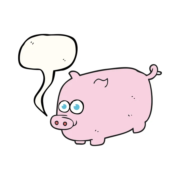 Speech bubble cartoon pig — Stock Vector
