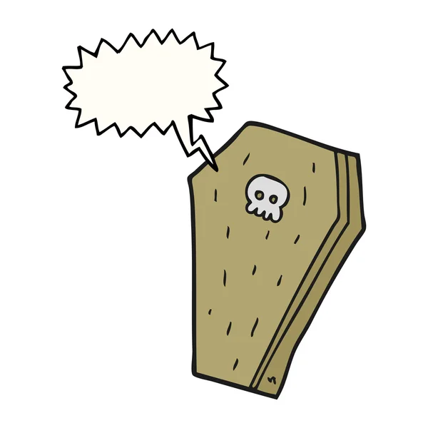 Dymek z kreskówek halloween coffin — Wektor stockowy