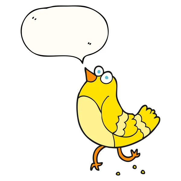 Habla burbuja dibujos animados pájaro — Vector de stock
