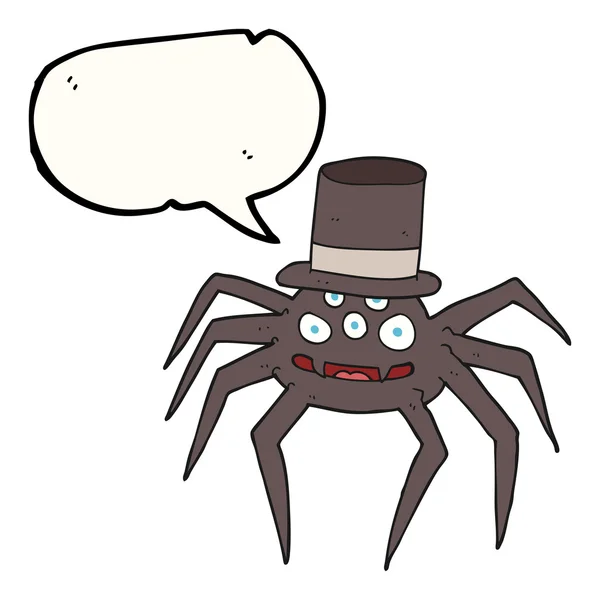 Speech bubble cartoon halloween spider — Stock Vector