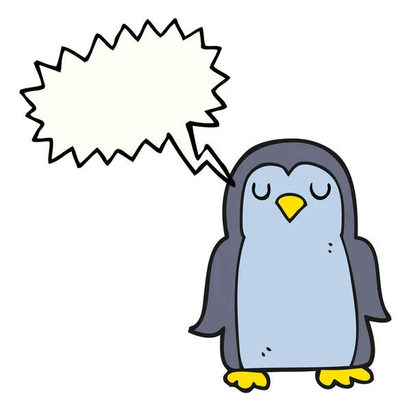 Discurso burbuja dibujos animados pingüino — Vector de stock