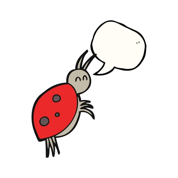 Discours bulle dessin animé coccinelle — Image vectorielle