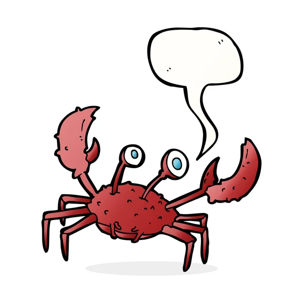Crabe dessin animé avec bulle de parole — Image vectorielle