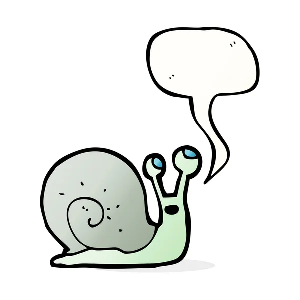 Cartoon snail with speech bubble — Stock Vector