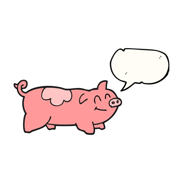 Discours bulle dessin animé cochon — Image vectorielle