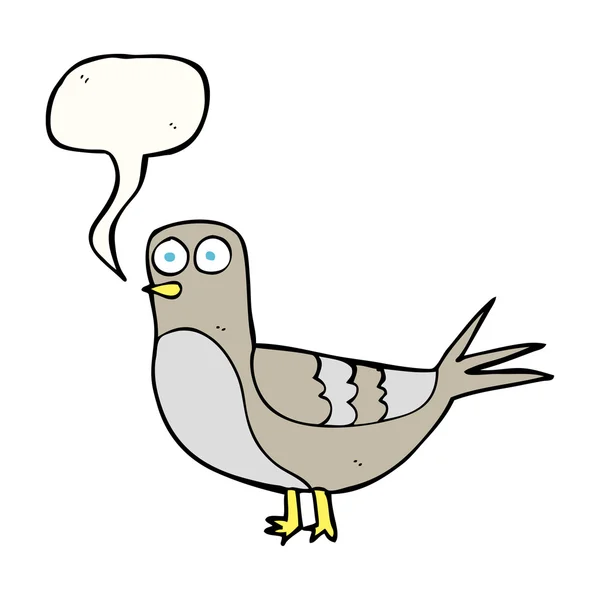 Konuşma kabarcık karikatür güvercin — Stok Vektör